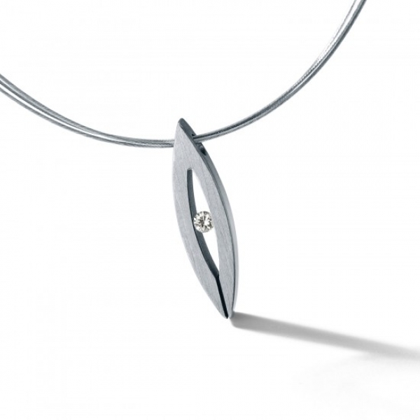 damenanhänger navette mit diamant